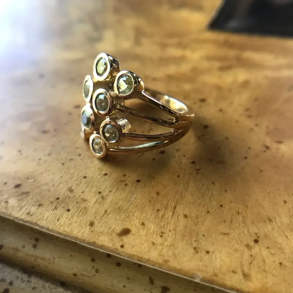 Natural Chrysoberyl Sterling Silver Bubble Ring Size 5